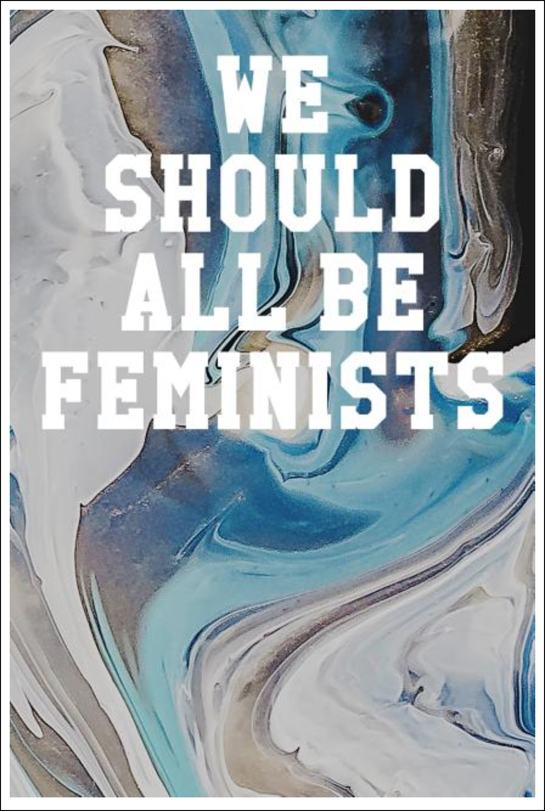 We Should All Be Feminists: Wide Ruled Notebook - Marble Patterns Blue & White Notebooks - Tophatter Daily Deals