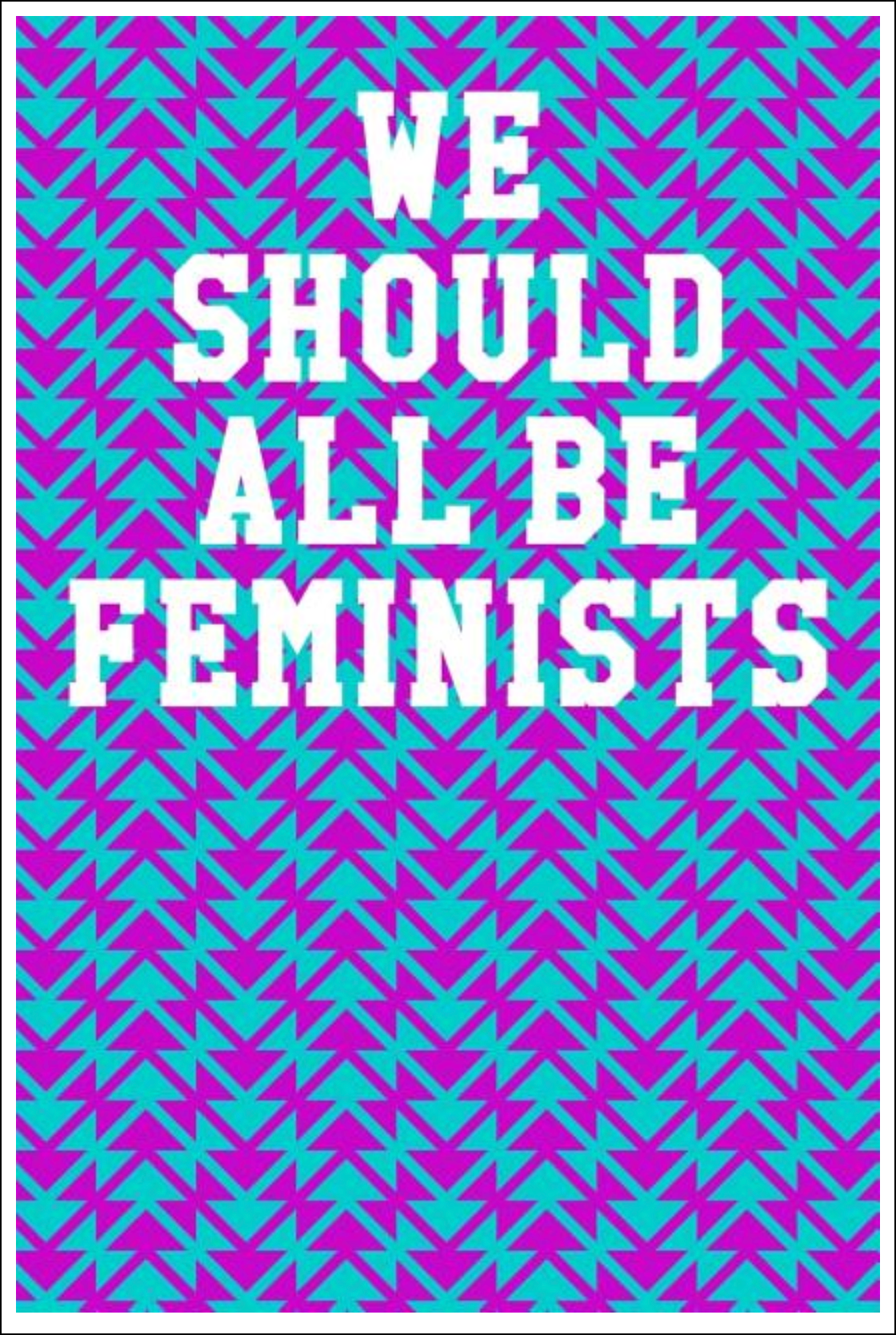 We Should All Be Feminists: Wide Ruled Notebook - Chevron Patterns Teal & Fuchsia Notebooks - Tophatter Daily Deals
