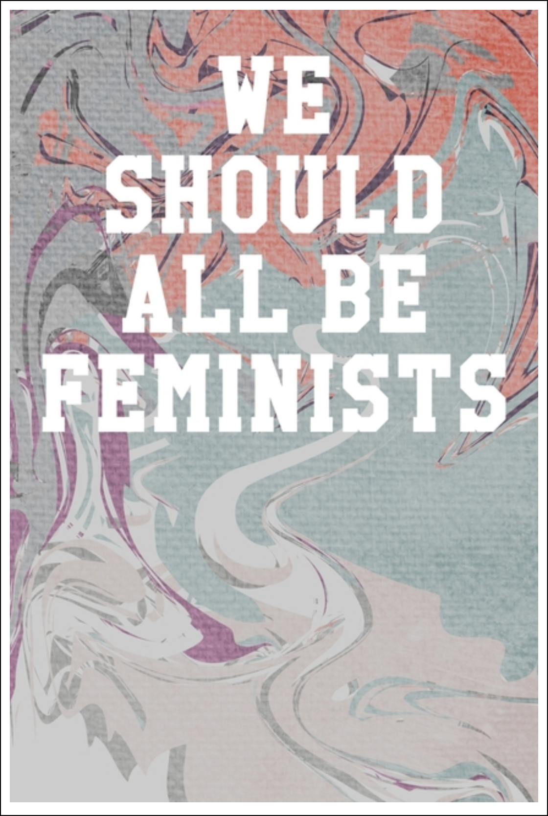 We Should All Be Feminists: Guitar Tab Notebook - Marble Patterns Coral & Blue Notebooks - Tophatter Daily Deals
