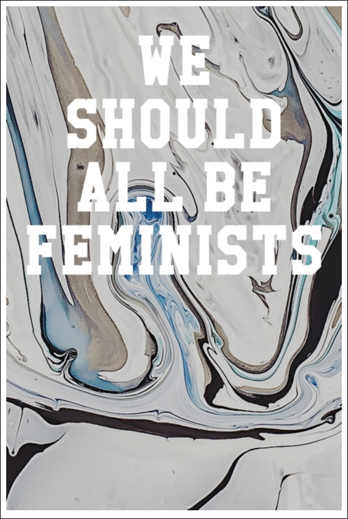We Should All Be Feminists: Guitar Tab Notebook - Marble Patterns White & Blue Notebooks - Tophatter Daily Deals