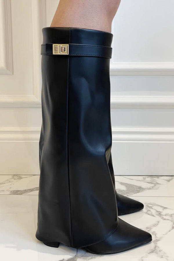 Supportive Women’s Knee-High Boots - Pointed Toe, Suede - Tophatter Daily Deals