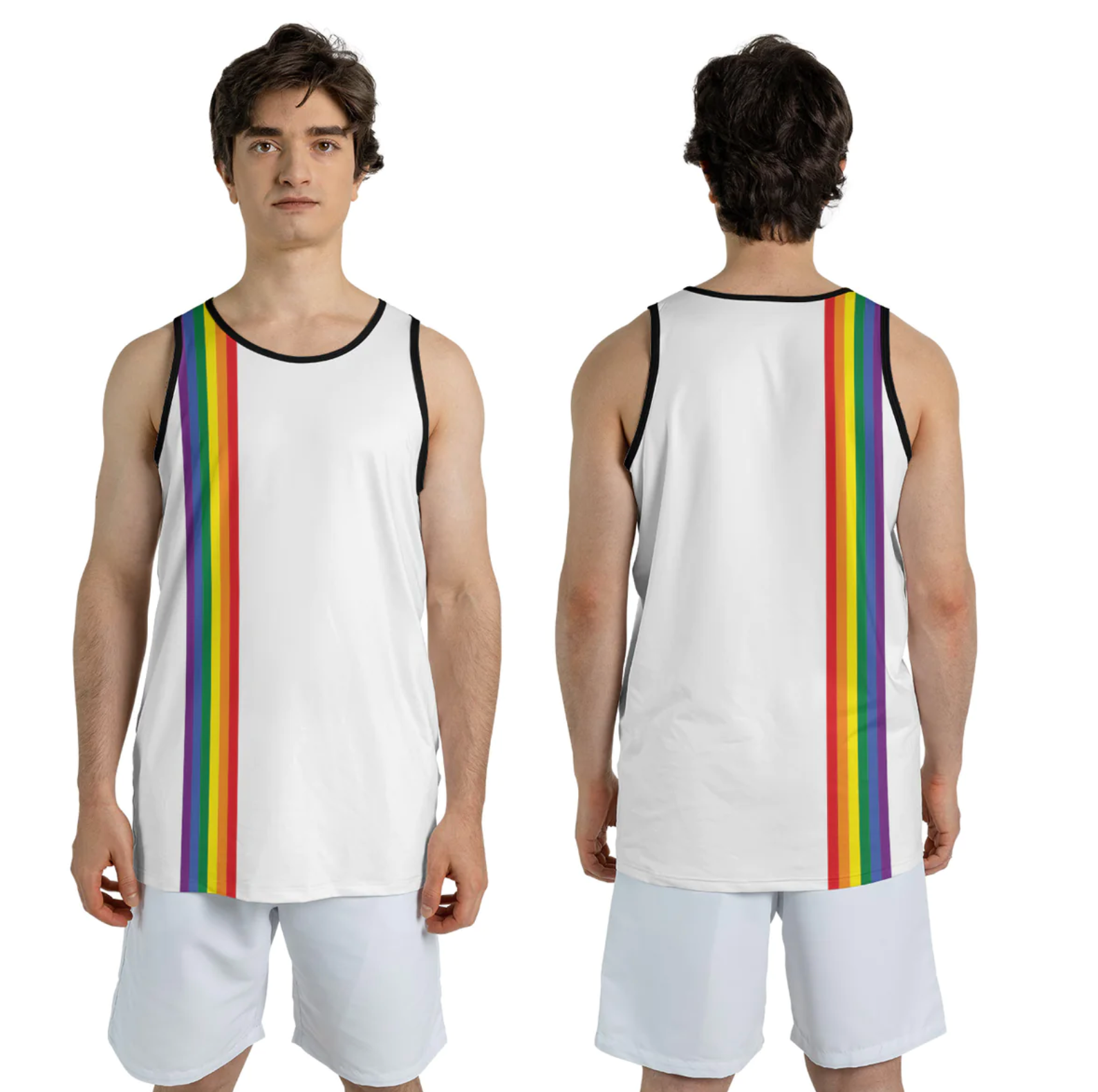 Pride Stripes Sleeveless Tee 5X Tank Top - Tophatter Daily Deals