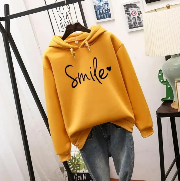 Soft Relaxed Women Hoodie - Oversized Pullover, Cotton Casual Mustard - Tophatter Daily Deals