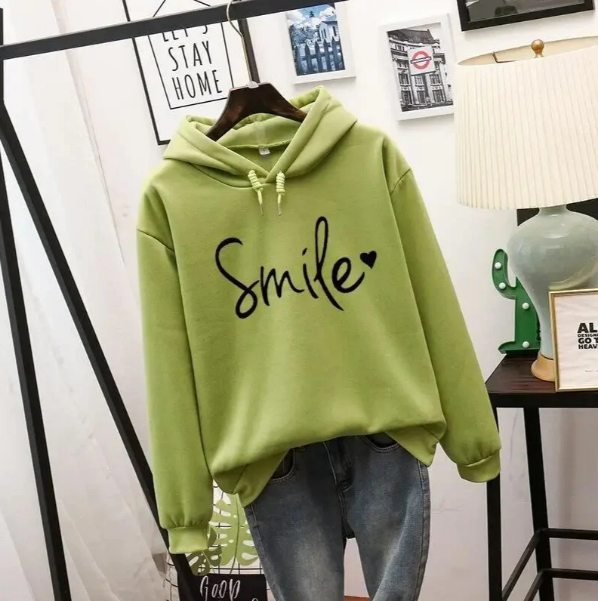 Soft Relaxed Women Hoodie - Oversized Pullover, Cotton Casual Green - Tophatter Daily Deals