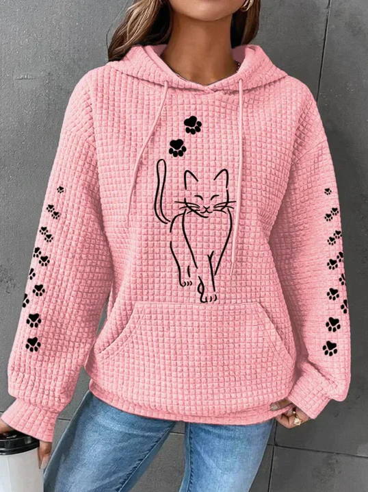 Warm Cozy Women's Hoodie - Oversized Waffle Knit, Casual - Tophatter Daily Deals