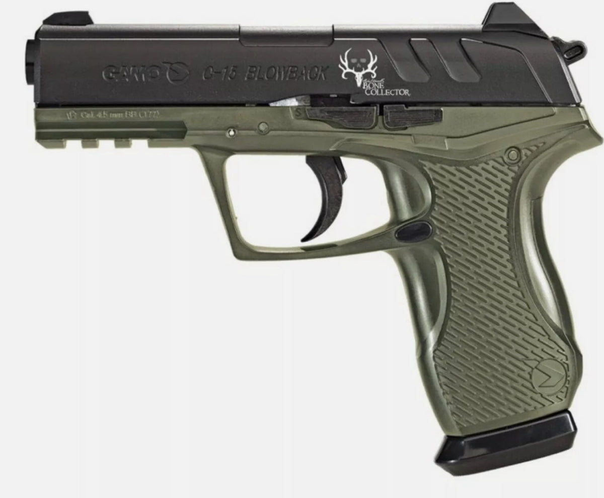 Gamo c15 Bone Collector Blowback Air Pistol 177 BB/Pellet Green Stock - Tophatter Daily Deals