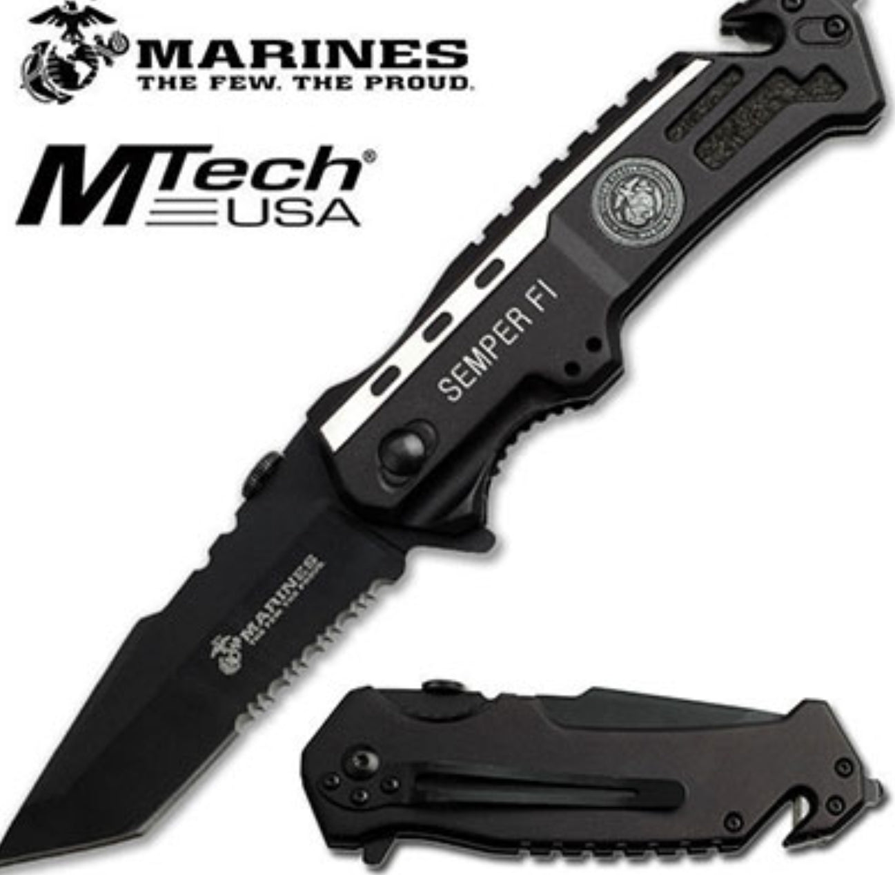 U.S. MARINES BY MTECH USA USA M-A1002TS SPRING ASSIST KNIFE - Tophatter Daily Deals