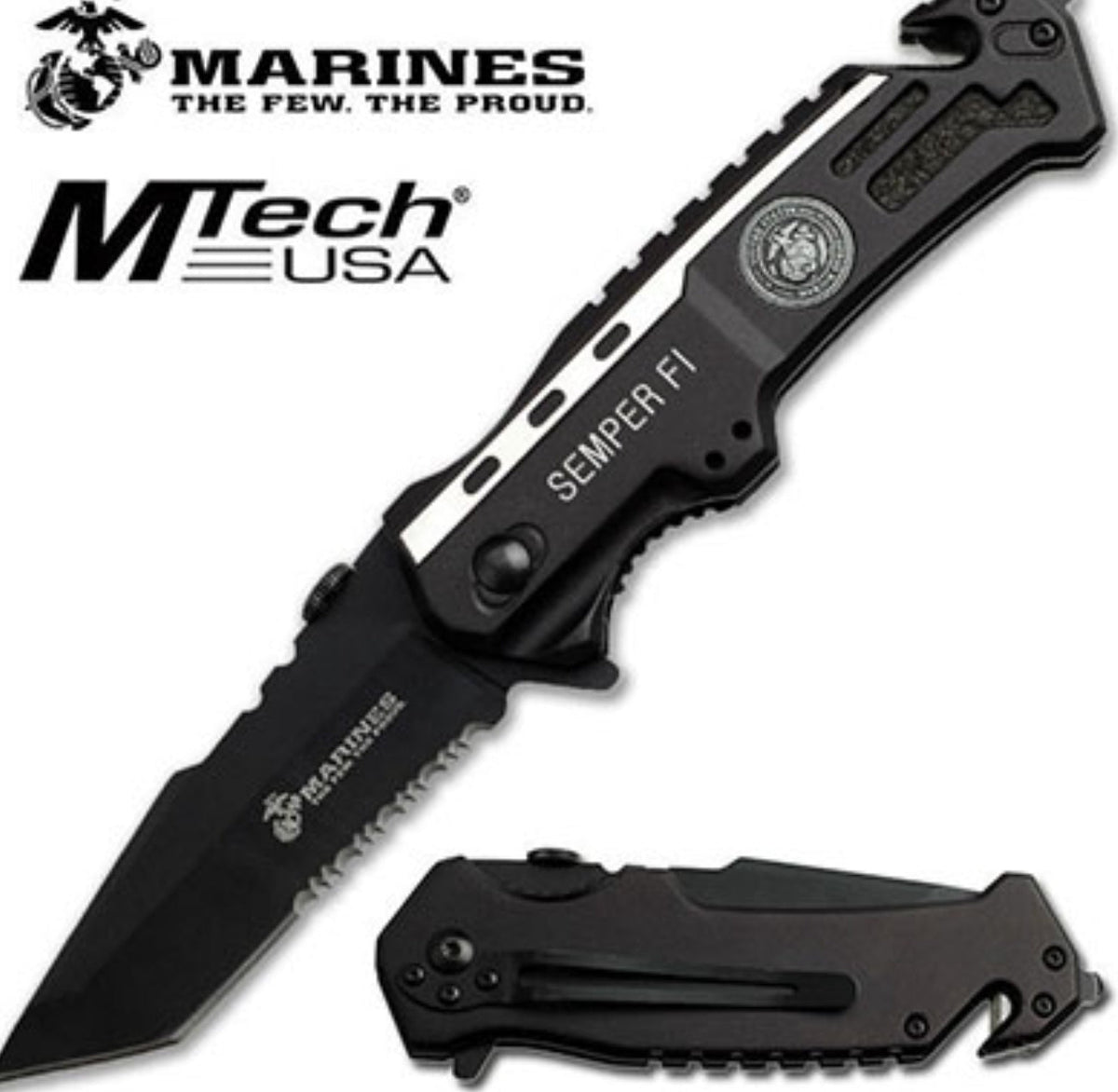 U.S. MARINES BY MTECH USA USA M-A1002TS SPRING ASSIST KNIFE - Tophatter Daily Deals