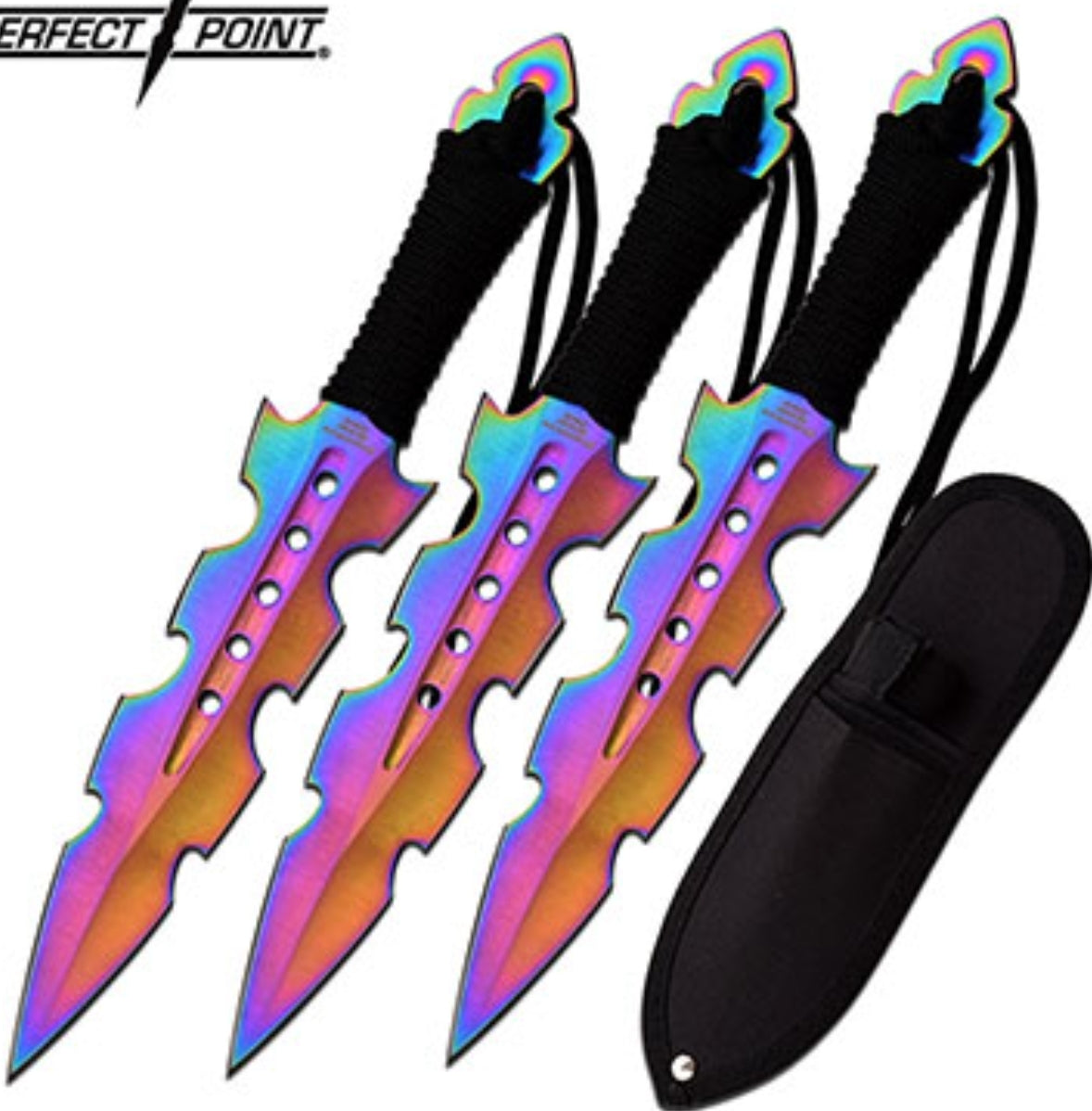 PERFECT POINT PP-110-3RB THROWING KNIFE SET 7.5" - Tophatter Daily Deals