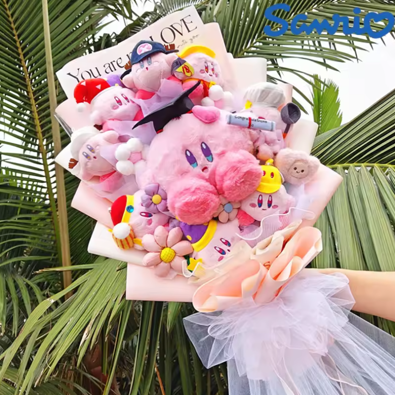 Kawaii Pink Graduation Kirby Plush Bouquet Graduate (65x35cm) Anime - Tophatter Daily Deals