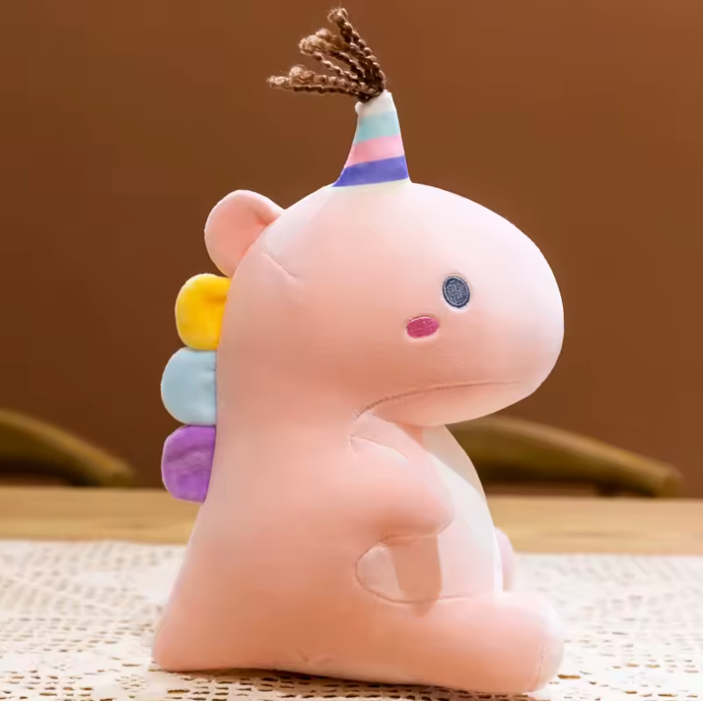 Pastel Party Dinosaur Plush Rainbow Plush Toy Pink Animals - Tophatter Daily Deals