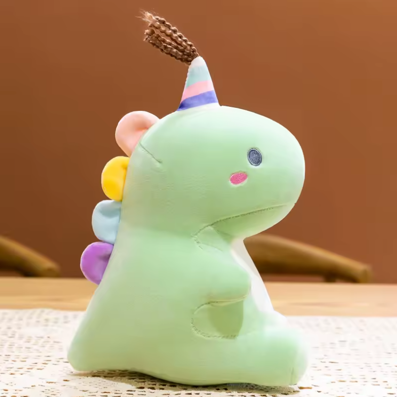 Pastel Party Dinosaur Plush Rainbow Plush Toy Green Animals - Tophatter Daily Deals