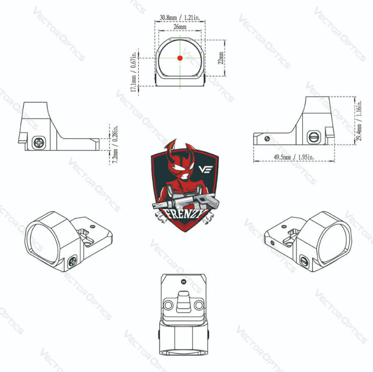 VECTOR OPTICS SCRD-59 FRENZY-X 1X22X26 AUT RED DOT - Tophatter's Army Deals OPTICS & SCOPES - Tophatter Daily Deals