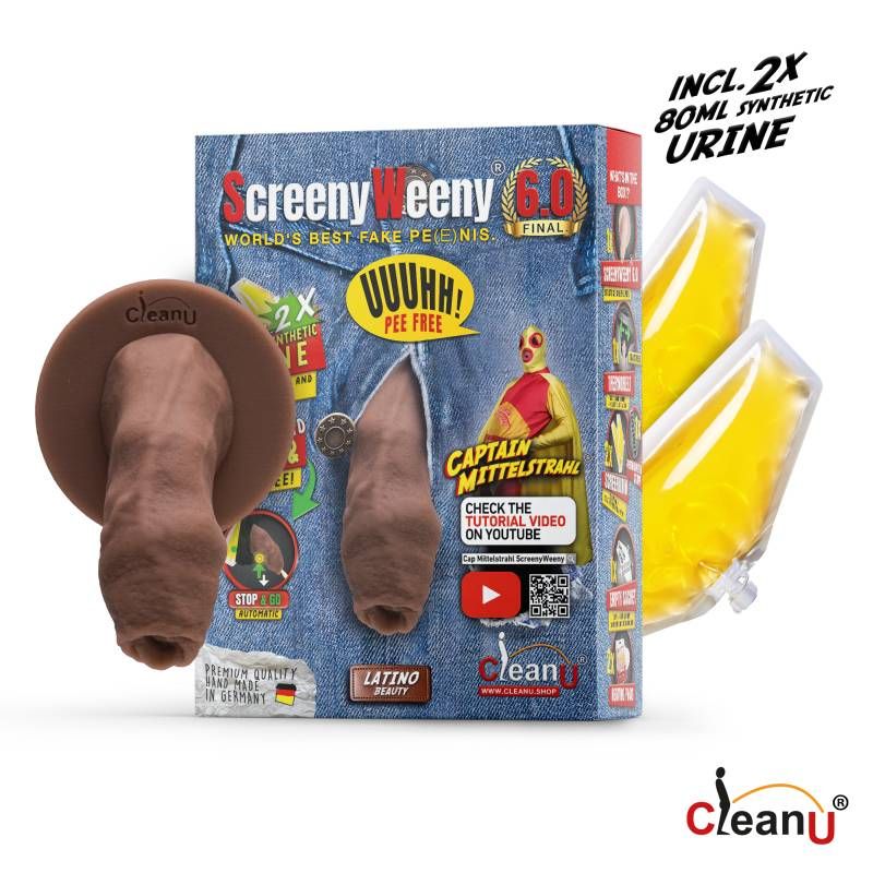 Screeny Weeny 6.0 Uncut Latino Brown Authentic Fake Penis Drug Screening - Tophatter Daily Deals