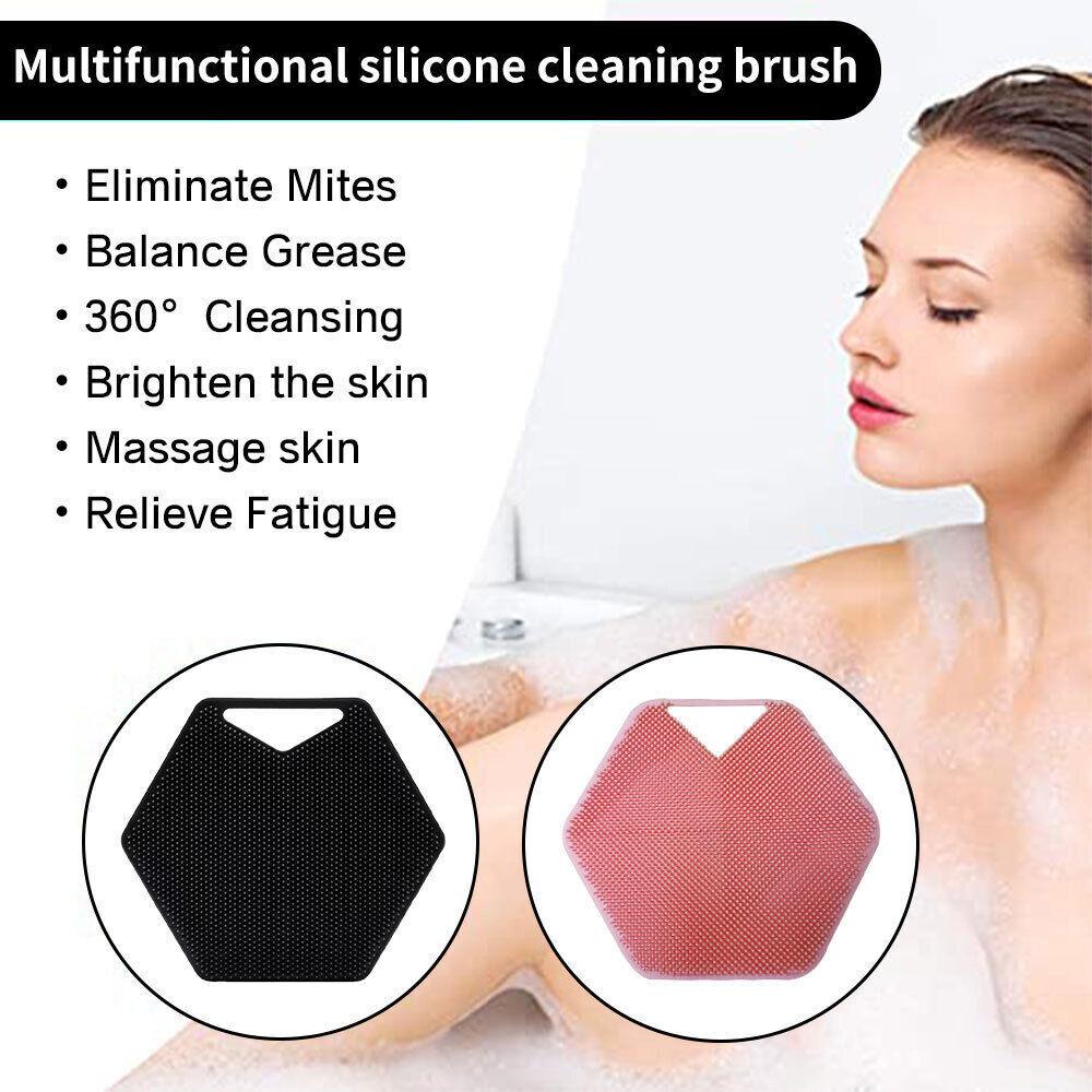 Silicone Body Scrubber - Silicone Body Face Scrubber Shower Cleansing Brush Exfoliating Deep Clean Brush Health & Beauty - Tophatter Daily Deals