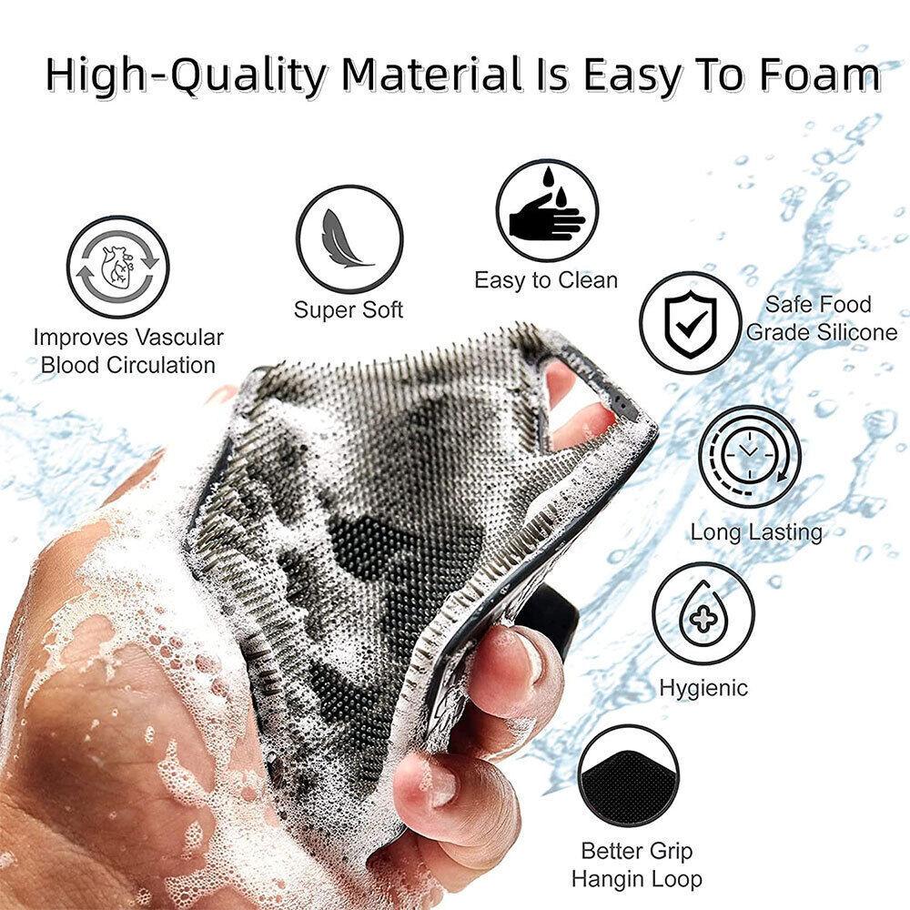 Silicone Body Scrubber - Silicone Body Face Scrubber Shower Cleansing Brush Exfoliating Deep Clean Brush Health & Beauty - Tophatter Daily Deals