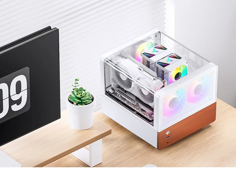 Mini ITX MicroATX PC Case Sea View Glass Compact Gaming - Tophatter Daily Deals