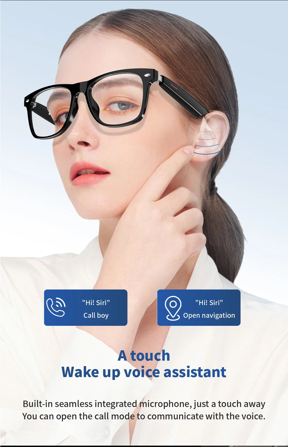 Smart Glasses Blue Light Polarized Audio Sunglasses - Tophatter Daily Deals