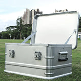 50L Outdoor Aluminum Alloy Storage Box Silver Camping & Hiking - Tophatter Daily Deals