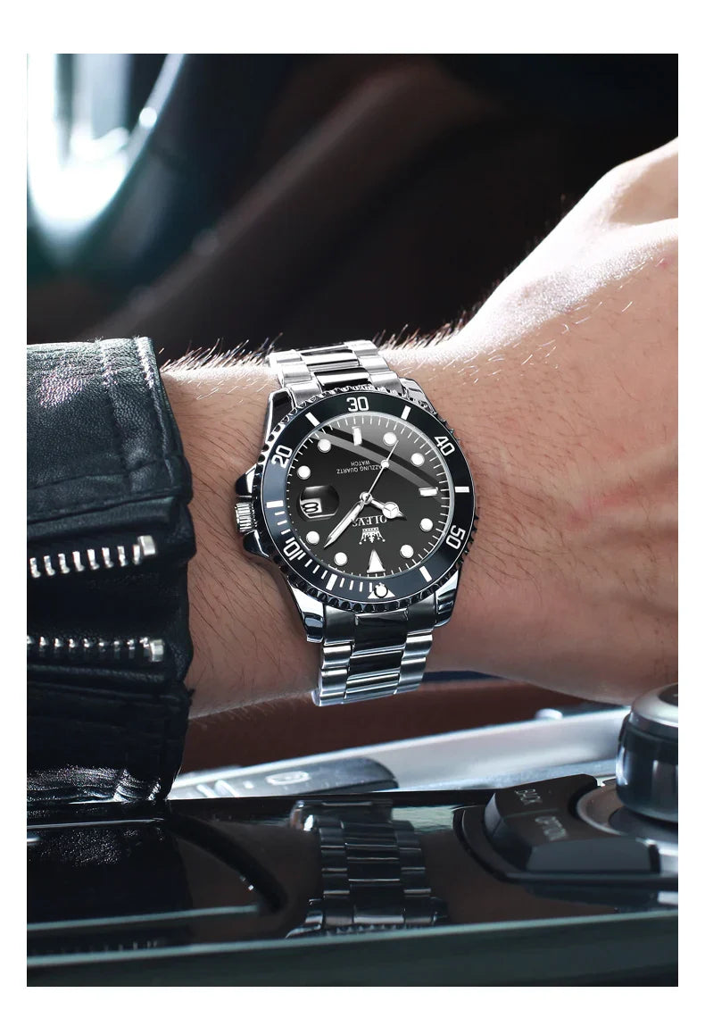 Quartz Watch Stainless Steel Date Classic Dress Watch Gift - Tophatter Daily Deals