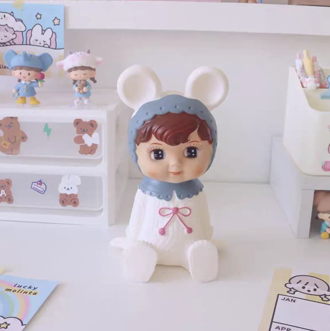 Classic Baby Girl Doll Cute Latex Rubber Baby Kids Office Decor Baby Blue - 20cm Animals - Tophatter Daily Deals