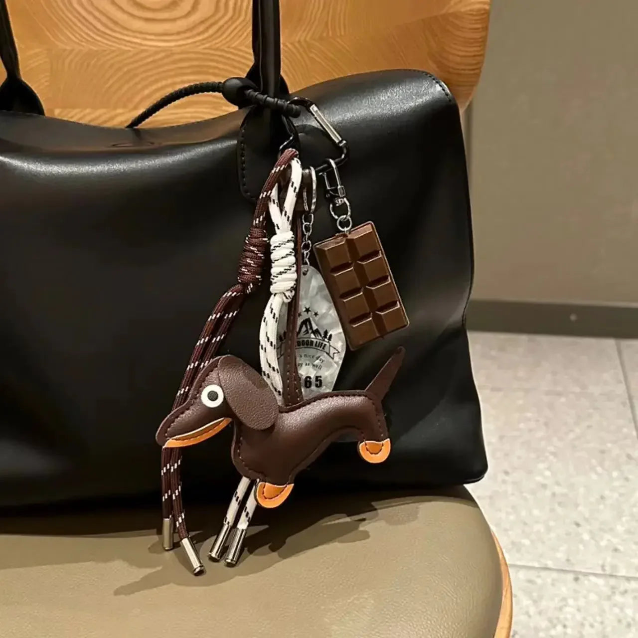 Braid Rope Bag Charm Leather Dachshund Keychain Aesthetic - Tophatter Daily Deals