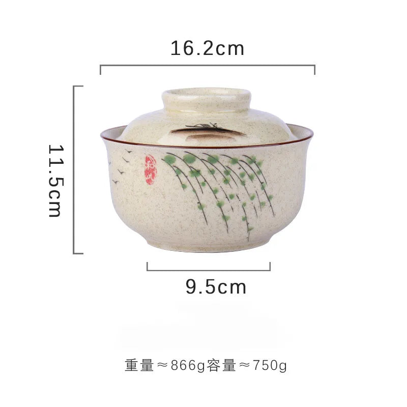 Instant Ramen Bowl With Lid Porcelain Large Capacity B - Tophatter Daily Deals