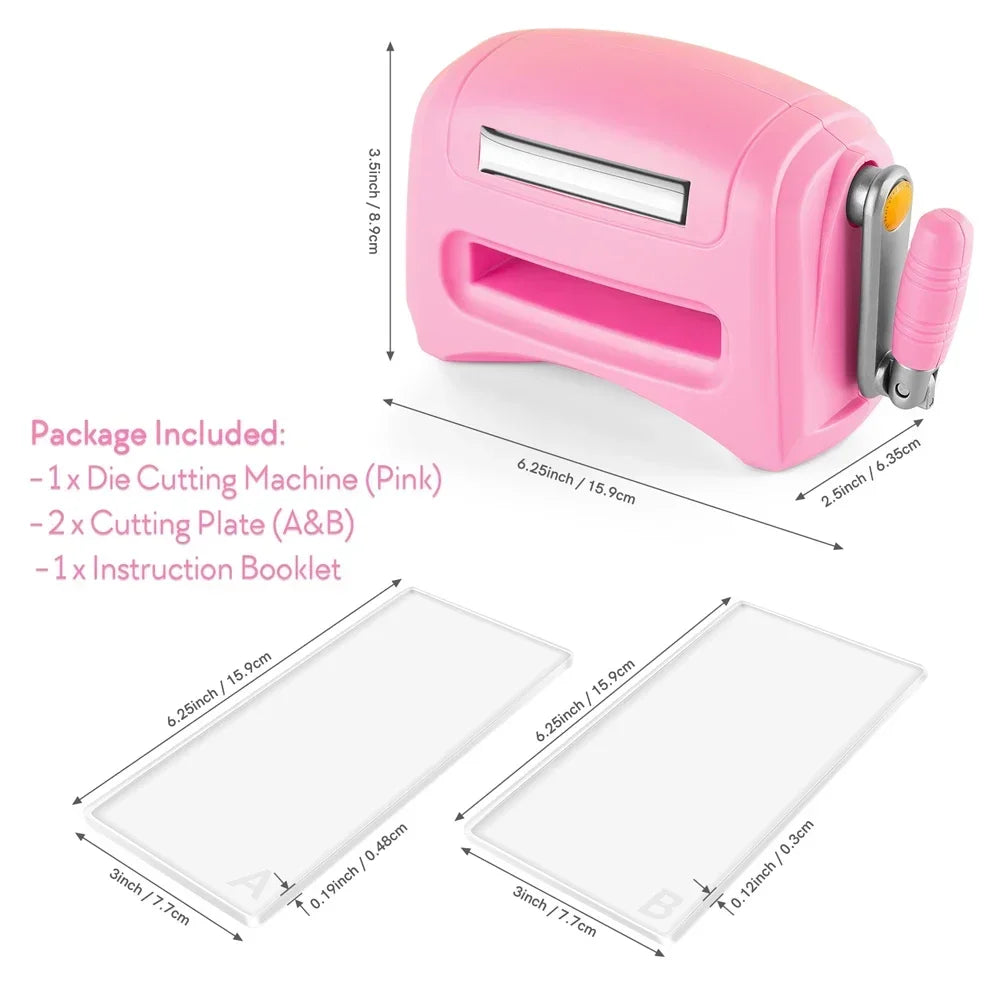 Die Cutting Machine Mini Manual Hand Crank Craft Tool Pink Color - Tophatter Daily Deals