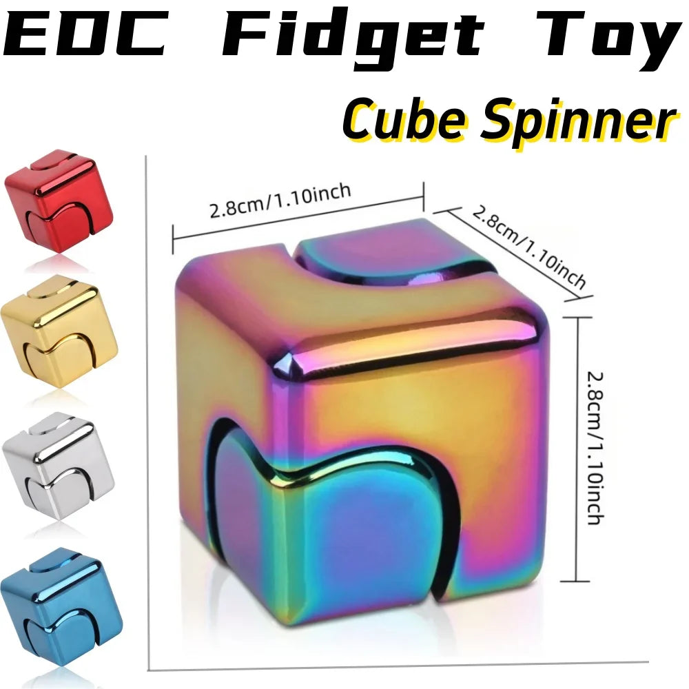 Fidget Spinner Cube Metal Desk Toy Stress Relief Gadget - Tophatter Daily Deals