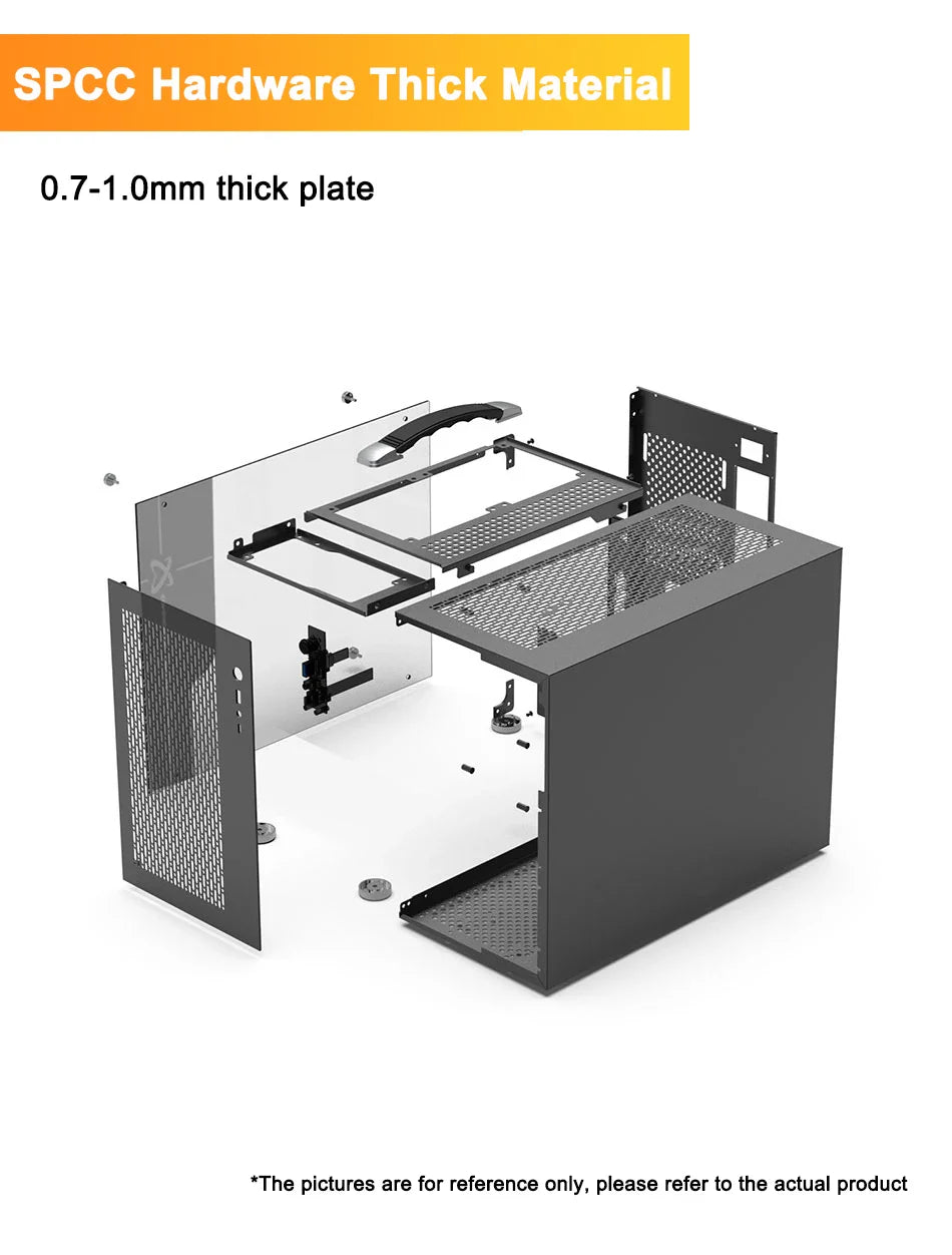 Mini ITX PC Case Transparent Side 240mm Water Cooling - Tophatter Daily Deals