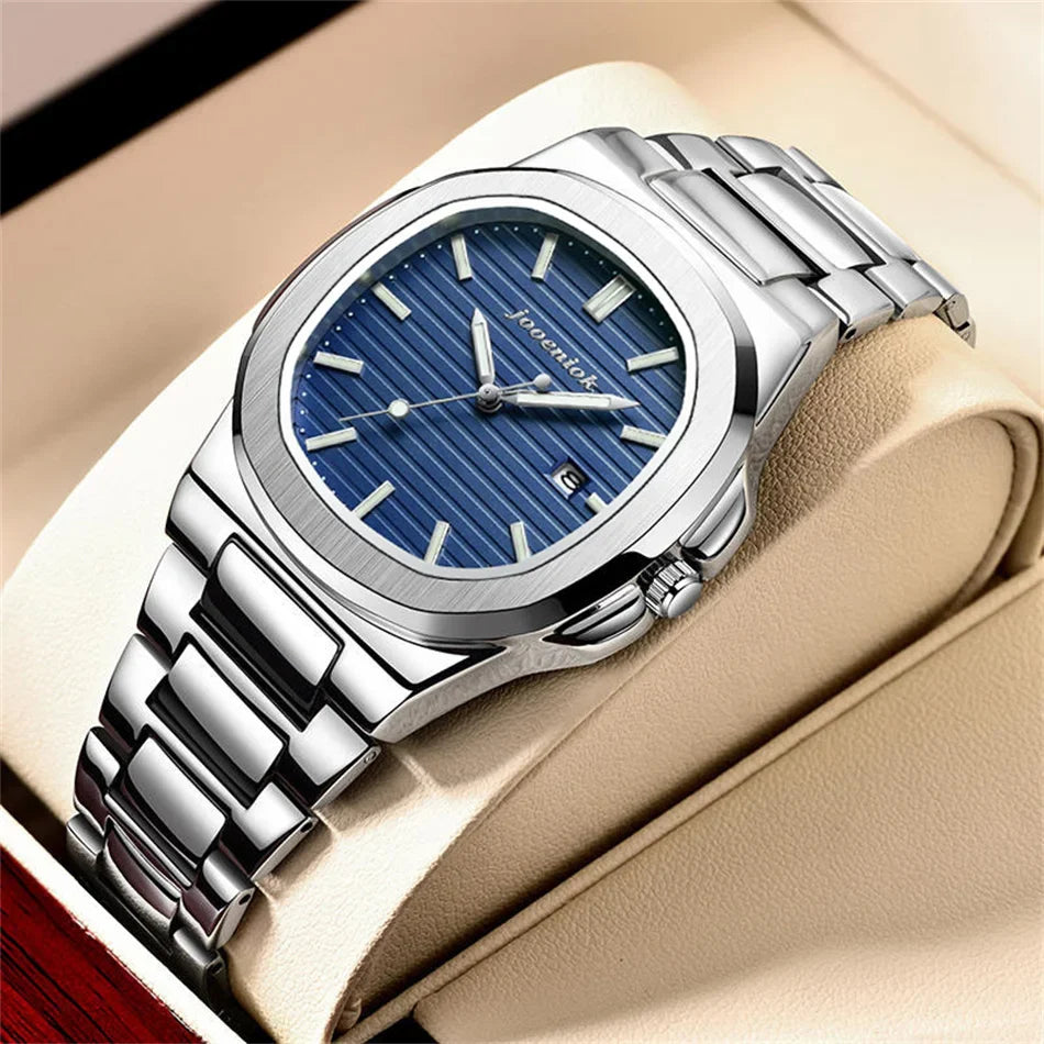 Luxury Quartz Watch Stainless Steel Date Waterproof Luminous - Tophatter Daily Deals