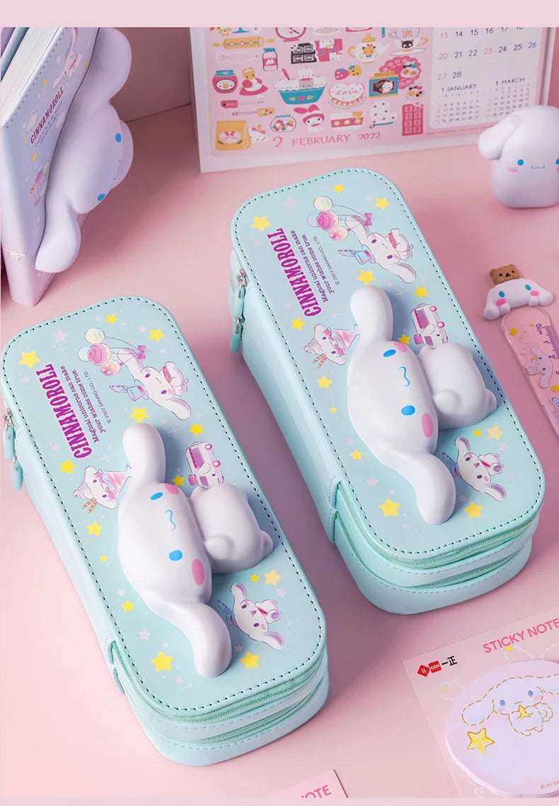 Sanrio Zipped Pencil Case Kawaii Hello Kitty Cinnamoroll My Melody Anime - Tophatter Daily Deals