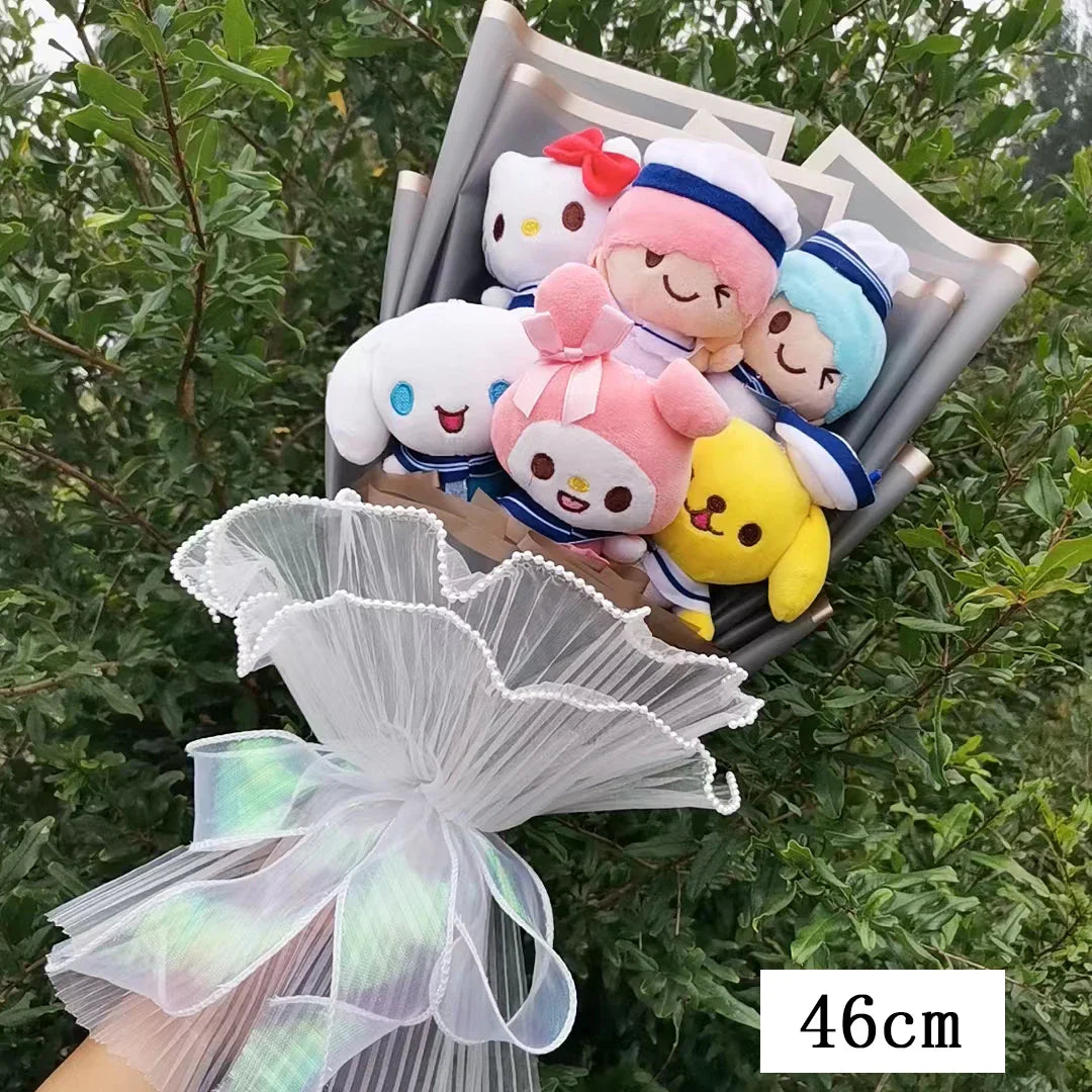 Sanrio Kuromi My Melody Hello Kitty Cinnamoroll Plush Bouquet Sanrio Friends (Grey) Flowers - Tophatter Daily Deals