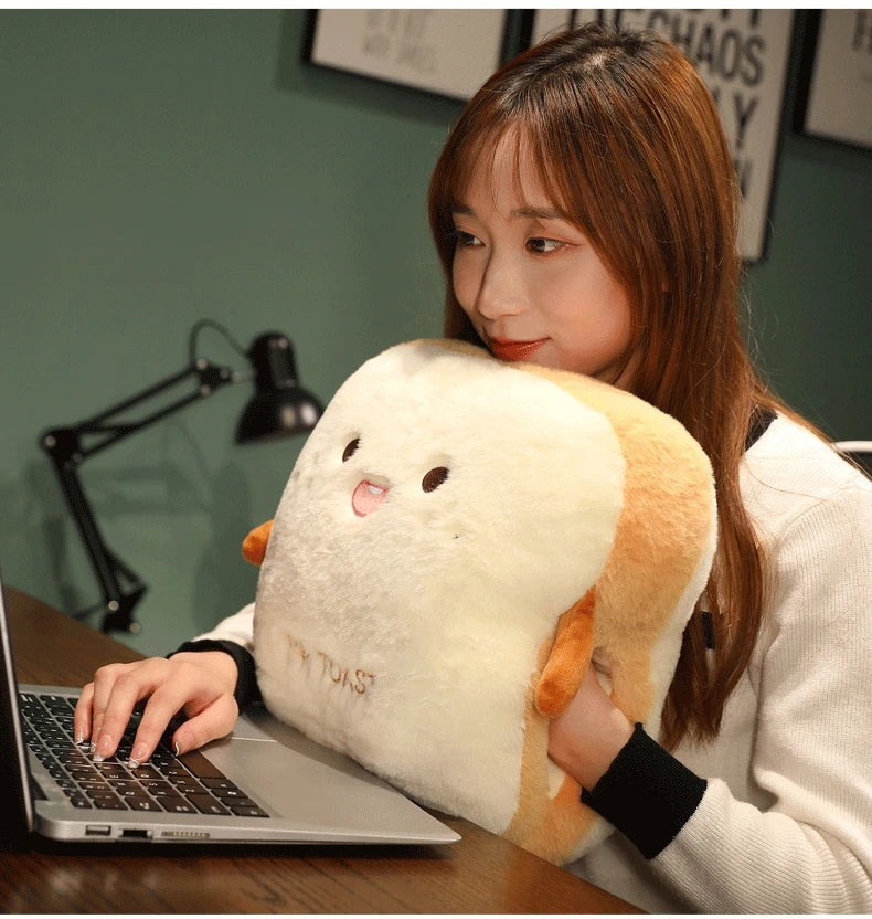 35cm Plush Bread Pillow Cute Toast Soft Warm Hand Cushion Loaf Stuffed Toy Plushie Food - Tophatter Daily Deals