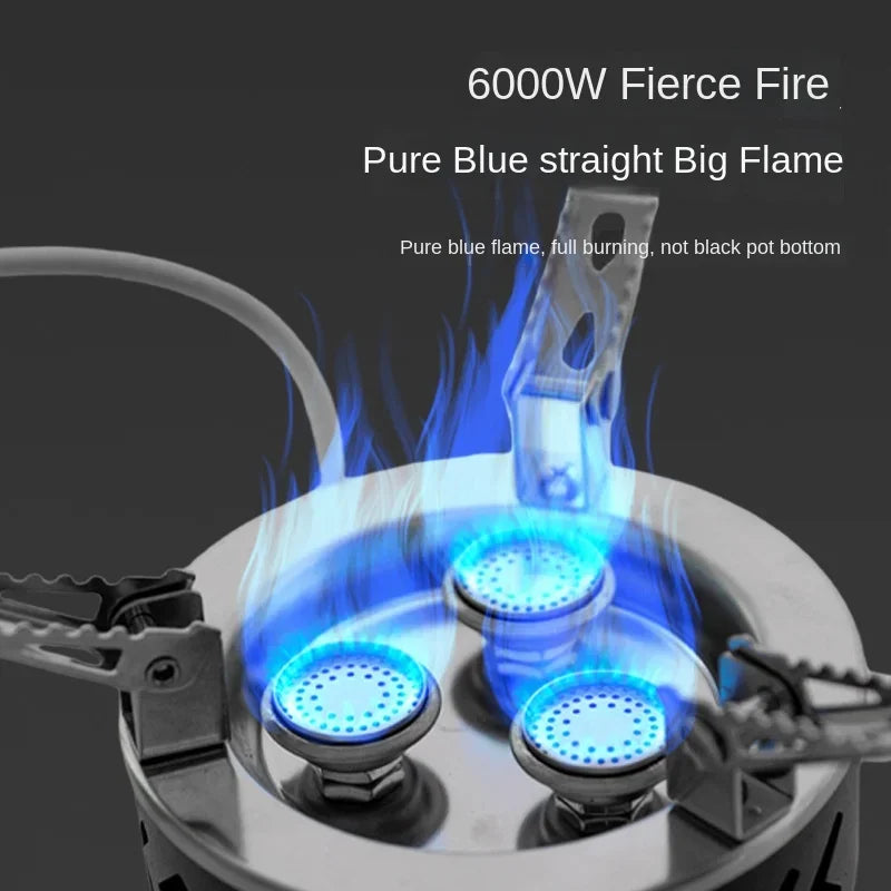 Camping Gas Stove 6800W Three-Star Black Camp Cooking - Tophatter Daily Deals