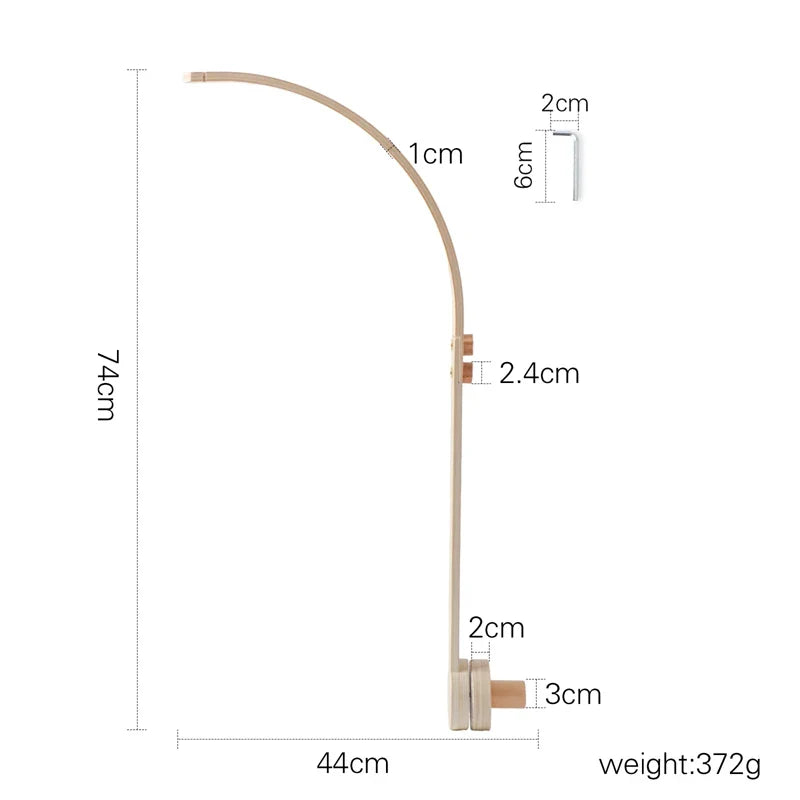 Baby Crib Mobile Wooden Musical Newborn Sensory Toys Bend Bracket - Tophatter Daily Deals