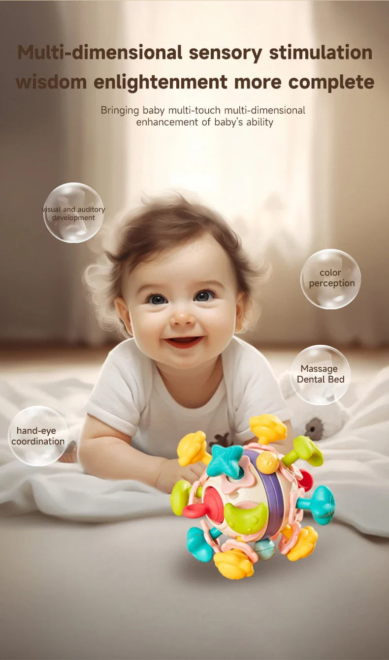 Baby Teether Rattle Hand Grip Sensory Ball Toy Newborn - Tophatter Daily Deals