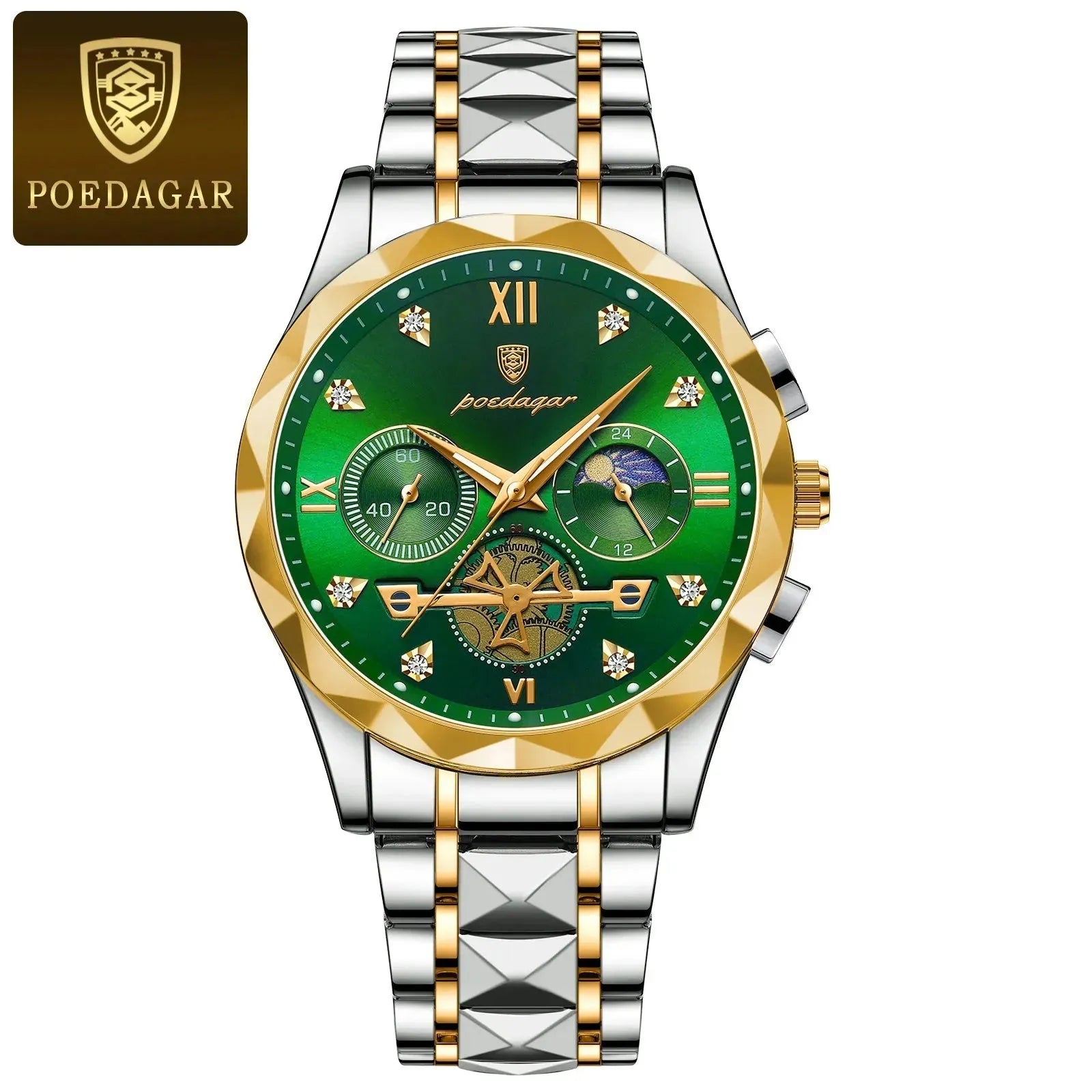 Viktor Po Edagar™ Luxury Men's Wristwatch Viktor Po Edagar™ Gold Green Watches - Tophatter Daily Deals
