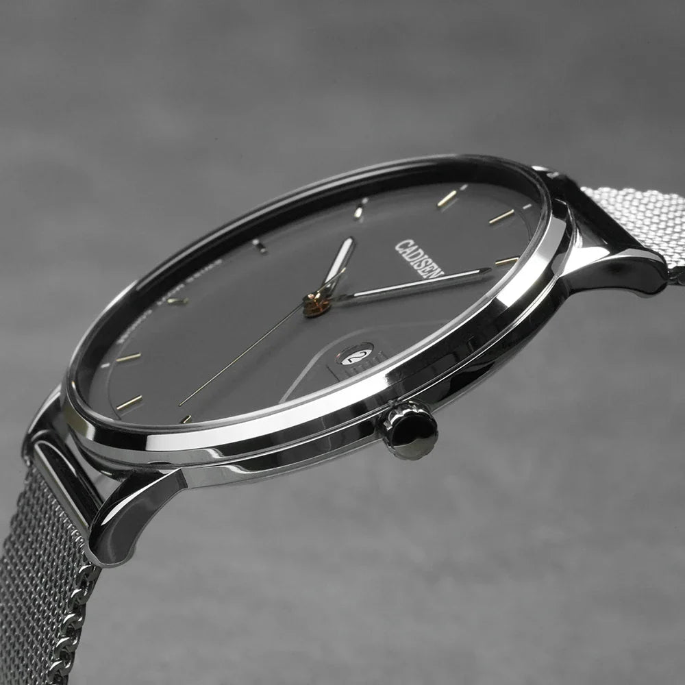 Ultra Thin Swiss Quartz Mesh Strap Watch 7mm Sapphire - Tophatter Daily Deals