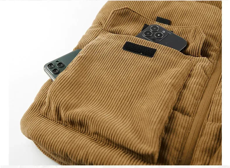 Insulating Mens Fleece Vest - Quilted Corduroy, Casual - Tophatter Daily Deals