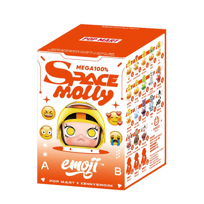 Genuine Pop Mart Mega Space Molly 100% × Emoji Series Blind Box Action Figure 1 Unopened Blind Box Animals - Tophatter Daily Deals