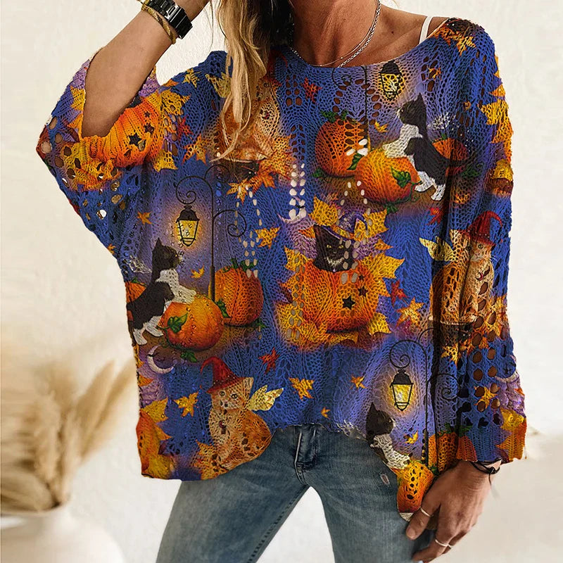 Lightweight Flowy Womens Sweater - Hollow Knit Tunic Autumn Z4 - Tophatter Daily Deals