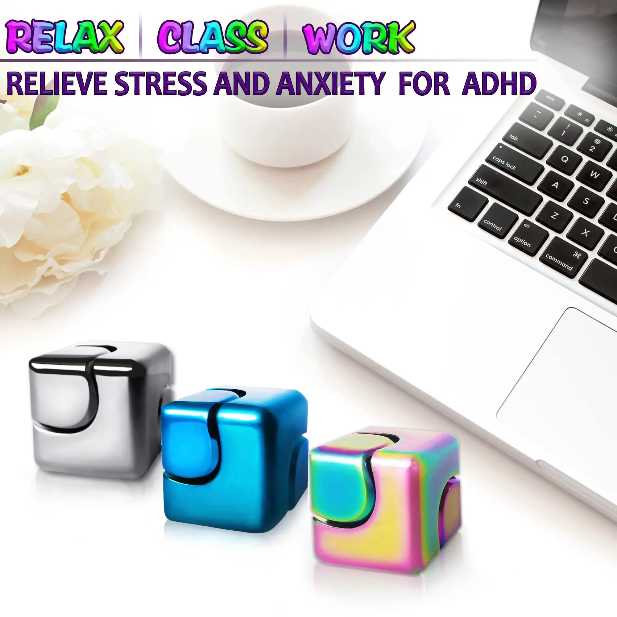 Fidget Spinner Cube Metal Desk Toy Stress Relief Gadget - Tophatter Daily Deals