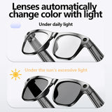 4K AI Smart Camera Glasses Photochromic Travel Handsfree - Tophatter Daily Deals