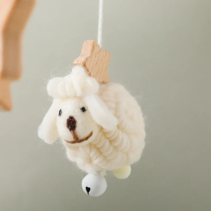Wooden Felt Animal Crib Mobile With Soothing Calming Music - Tophatter Daily Deals