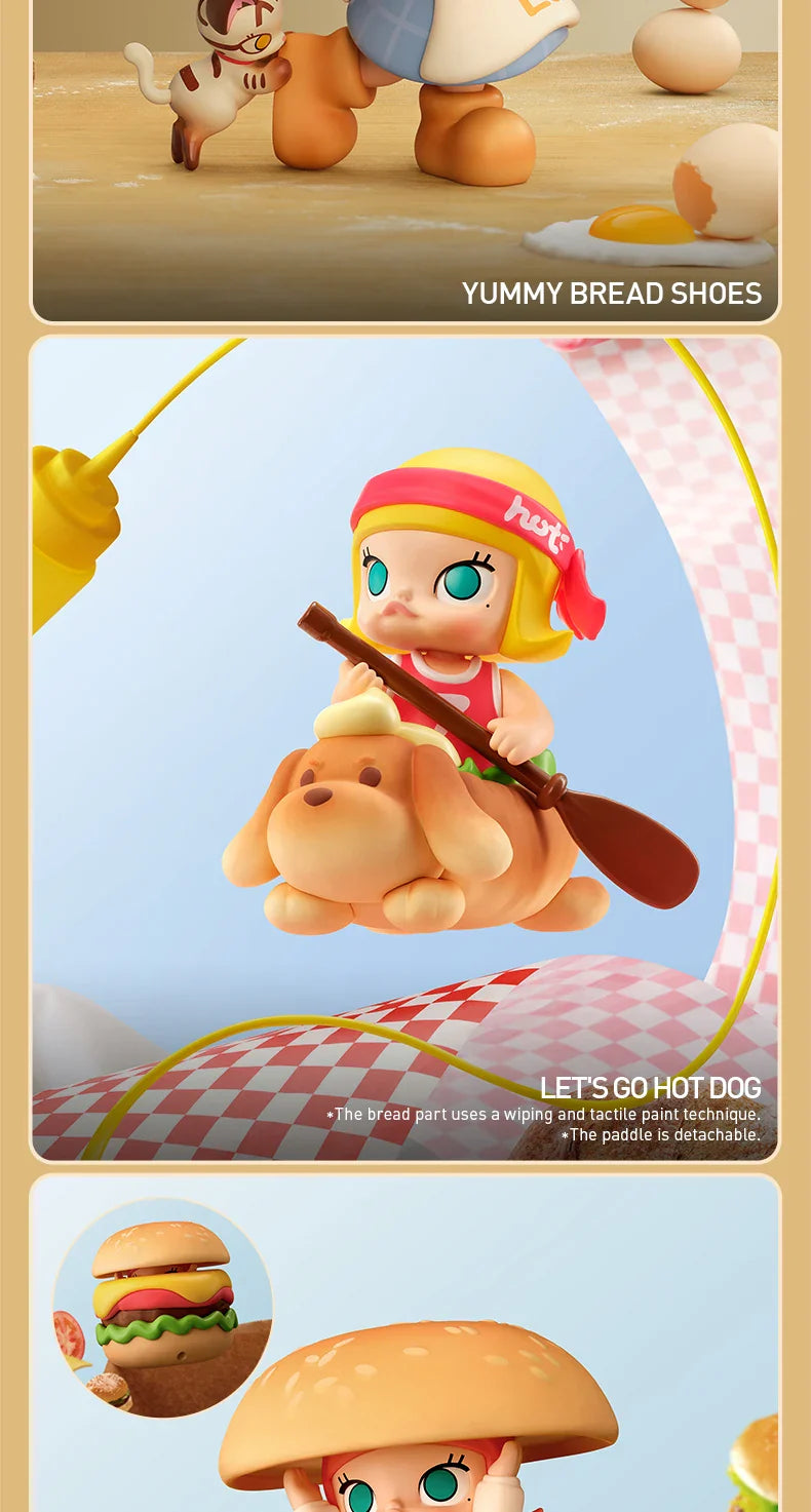 Genuine Pop Mart Molly Carb-Lover Series Figures Blind Box Food - Tophatter Daily Deals
