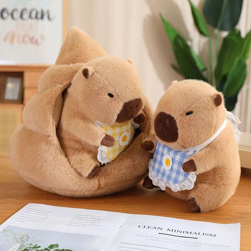Kawaii Snack Attack: Hamburger Capybara Dog Pig Capibaras Pizza Bubble Tea Cushion Plush Animals - Tophatter Daily Deals