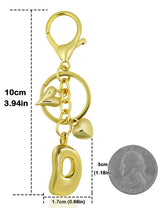 Personalized Keychain Gold Bubble Letter Bag Charm Gift D - Tophatter Daily Deals