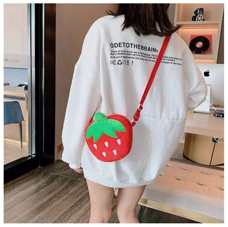 Red Strawberry Crossbody Bag Gold Chain Fruit - Tophatter Daily Deals