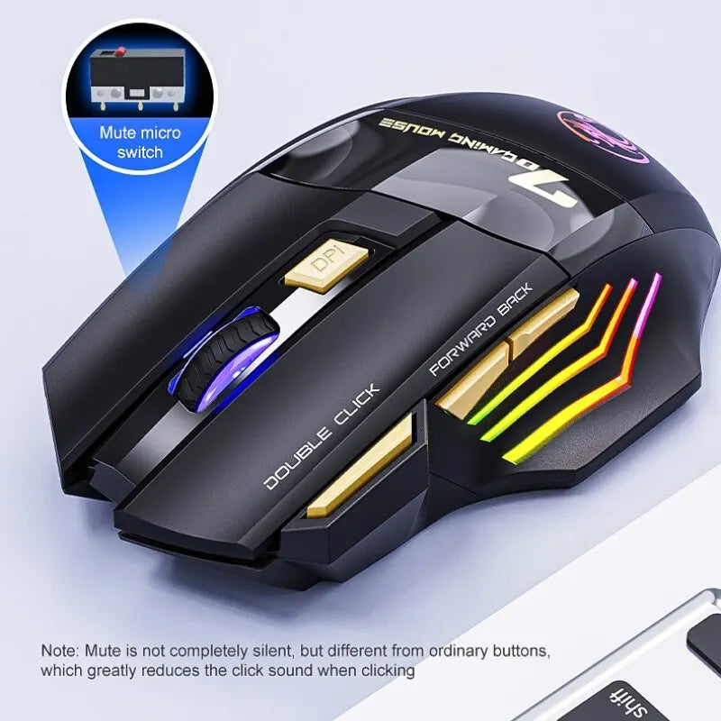 Wireless Gaming Mouse 3200DPI Dual Mode Rechargeable - Tophatter Daily Deals